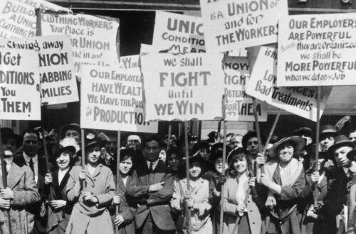 Protesta de treballadores i treballadors per feina, anys 30